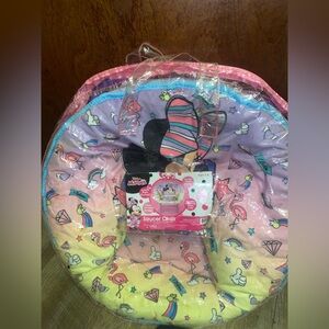 Colorful Saucer Chair with Minnie Mouse Design